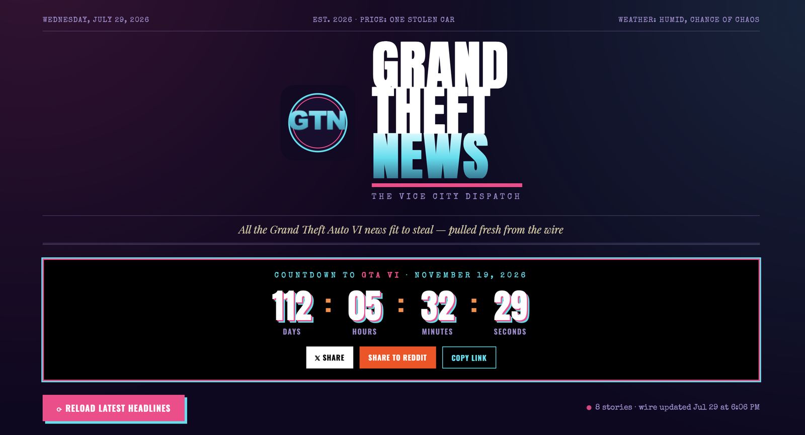 GrandTheftNews.com — The Vice City Dispatch